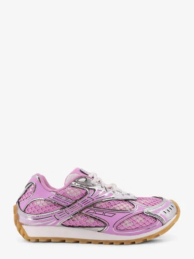 Bottega Veneta Lace-up Fastening Sneakers With Technical Fabric Lining In Pink