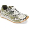 Bottega Veneta Orbit Metallic Net Runner Sneakers In Mud/ White