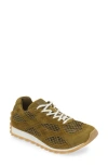 Bottega Veneta Womens Khaki Orbit Suede And Mesh Low-top Trainers In Olive Oil