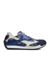 Bottega Veneta Mens Orbit Contrast-panel Woven Low-top Trainers Blue Oth In Blue