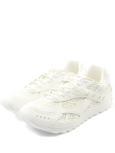 Pre-owned Bottega Veneta Orbit Mesh-panel Sneakers In White