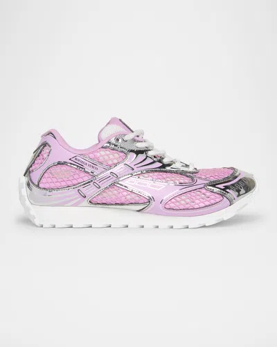 BOTTEGA VENETA ORBIT METALLIC NET RUNNER SNEAKERS