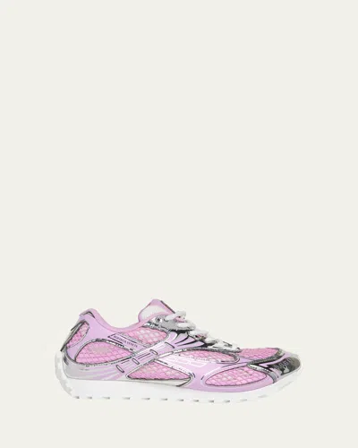 BOTTEGA VENETA ORBIT METALLIC NET RUNNER SNEAKERS