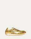 Bottega Veneta Orbit Metallic Net Runner Sneakers In Gold
