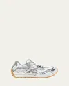 Bottega Veneta Orbit Metallic Net Runner Sneakers In Silver