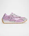 Bottega Veneta Women 'orbit' Pink Sneakers With Logo Lettering Print In Lightweight Techno Mesh Woma In Pink
