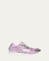 Bottega Veneta Orbit Metallic Net Runner Sneakers In Purple