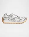 Bottega Veneta Orbit Metallic Net Runner Sneakers In Silver