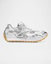 Bottega Veneta Orbit Metallic Net Runner Sneakers In Silver