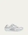 Bottega Veneta Orbit Metallic Technical Fishnet Low-top Sneakers In 1414 Silver