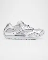 Bottega Veneta Orbit Metallic Technical Fishnet Low-top Sneakers In 1414 Silver