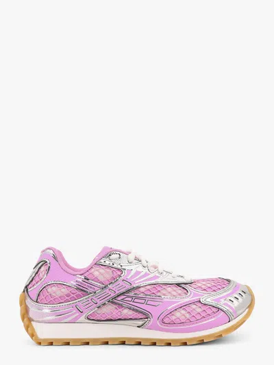Bottega Veneta Lace-up Fastening Sneakers With Technical Fabric Lining In Pink