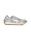Bottega Veneta Orbit Metallic Net Runner Sneakers In Silver