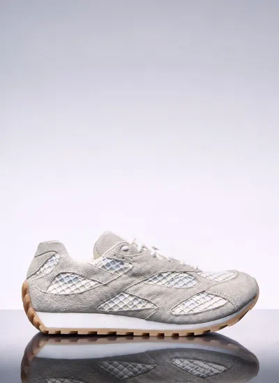 Bottega Veneta Womens Winter Wht Orbit Tonal-panel Net-covered Low-top Trainers Eur 42/ 9 Uk In White