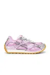 Bottega Veneta Orbit Low-top Mesh Sneakers In Gloss & Silver