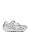 Bottega Veneta Orbit Metallic Technical Fishnet Low-top Sneakers In Silver
