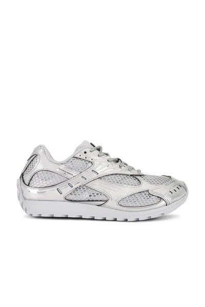 Bottega Veneta Orbit Metallic Technical Fishnet Low-top Sneakers In Silver