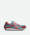 Bottega Veneta Orbit Lace-up Sneakers In Turquoise/cherry