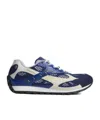 Bottega Veneta Mens Orbit Contrast-panel Woven Low-top Trainers Blue Oth In Blue