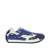 Bottega Veneta Mens Orbit Contrast-panel Woven Low-top Trainers Blue Oth In Blue