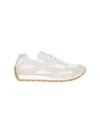 Bottega Veneta Orbit Suede, Leather, Mesh And Fishnet Sneakers In Cream