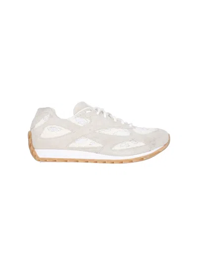 Bottega Veneta Womens Winter Wht Orbit Tonal-panel Net-covered Low-top Trainers Eur 42/ 9 Uk In White