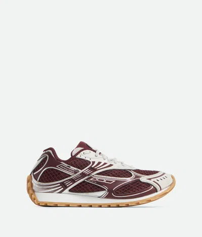 Bottega Veneta Orbit Leather-trimmed Sneakers In Brown