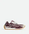Bottega Veneta Men Fondant And Silver Technical Fabric And Mesh Orbit Sneakers In Burgundy
