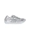 Bottega Veneta Orbit Metallic Technical Fishnet Low-top Sneakers In Silver