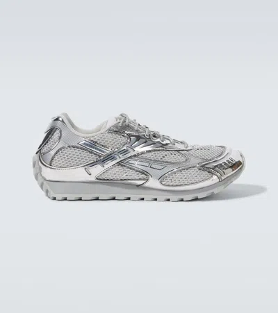 BOTTEGA VENETA ORBIT METALLIC-EFFECT SNEAKERS