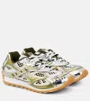 Bottega Veneta Orbit Metallic Net Runner Sneakers In White