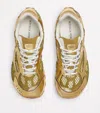 Bottega Veneta Orbit Metallic-effect Sneakers In Yellow