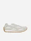 Bottega Veneta Bicolor Mesh And Suede Orbit Sneakers In Beige