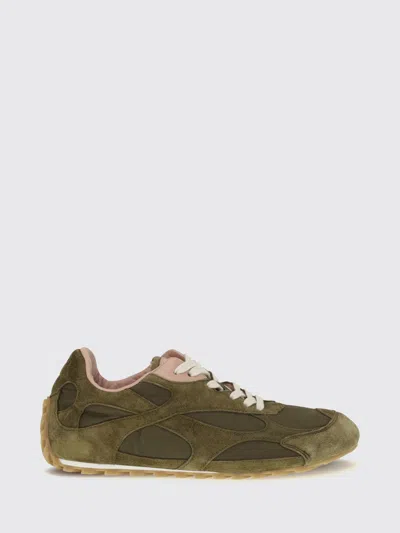 Bottega Veneta Orbit Suede And Nylon Sneakers With Notched Sole In Green