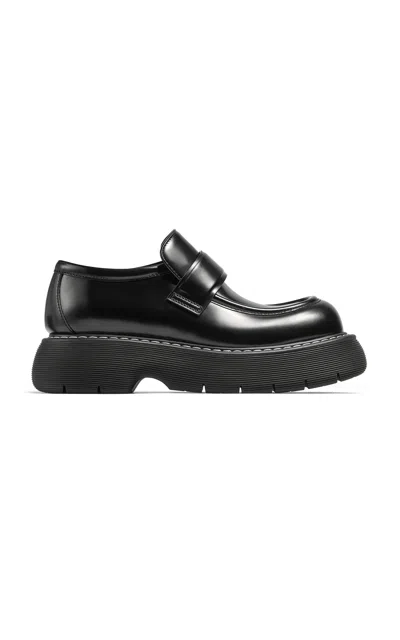 Bottega Veneta Black Leather Swell Loafers In 1000 Black