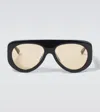 Bottega Veneta Osservatorio Aviator Sunglasses In Black-black-orange