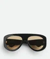 Bottega Veneta Osservatorio Aviator Sonnenbrille In Black/black/orange