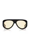 Bottega Veneta Osservatorio Pilot-frame Acetate Sunglasses In Black