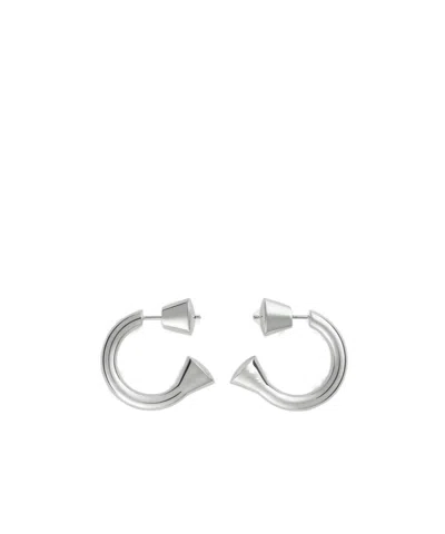 Bottega Veneta Oval Earrings In Gray