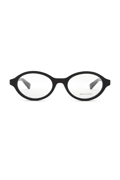 Bottega Veneta Oval Eyeglasses In Black
