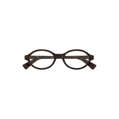 Bottega Veneta Oval Eyeglasses In Black