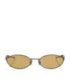 Bottega Veneta Oval Sardine Sunglasses In Yellow