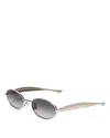 Bottega Veneta Sardine Oval Sunglasses In Gray