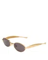 Bottega Veneta Sardine Logo Engraved Metal Sunglasses In Gold