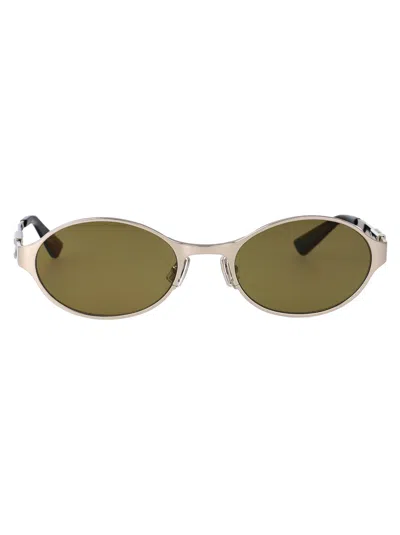 Bottega Veneta Oval Sunglasses Bv1456 S 002 In White