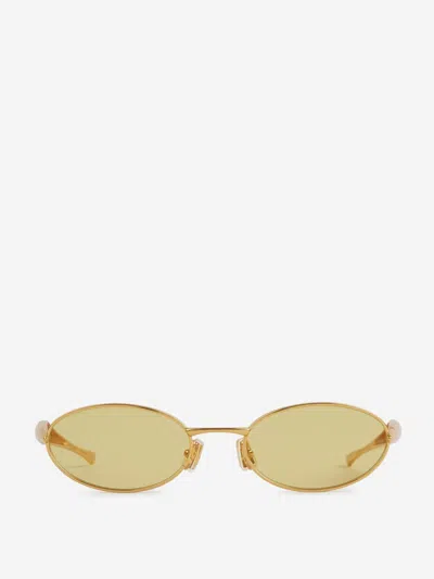 Bottega Veneta Oval Sunglasses In Neutral