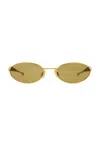 Bottega Veneta Oval Sunglasses In Gold