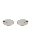 Bottega Veneta Oval Sunglasses In Gray