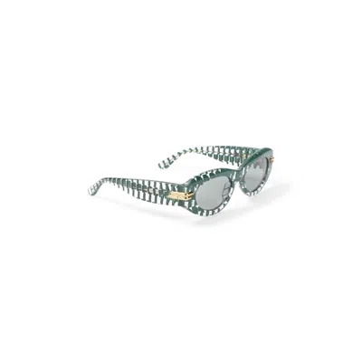 Bottega Veneta Oval Sunglasses In Gray