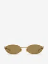 Bottega Veneta Oval Sunglasses In Gold